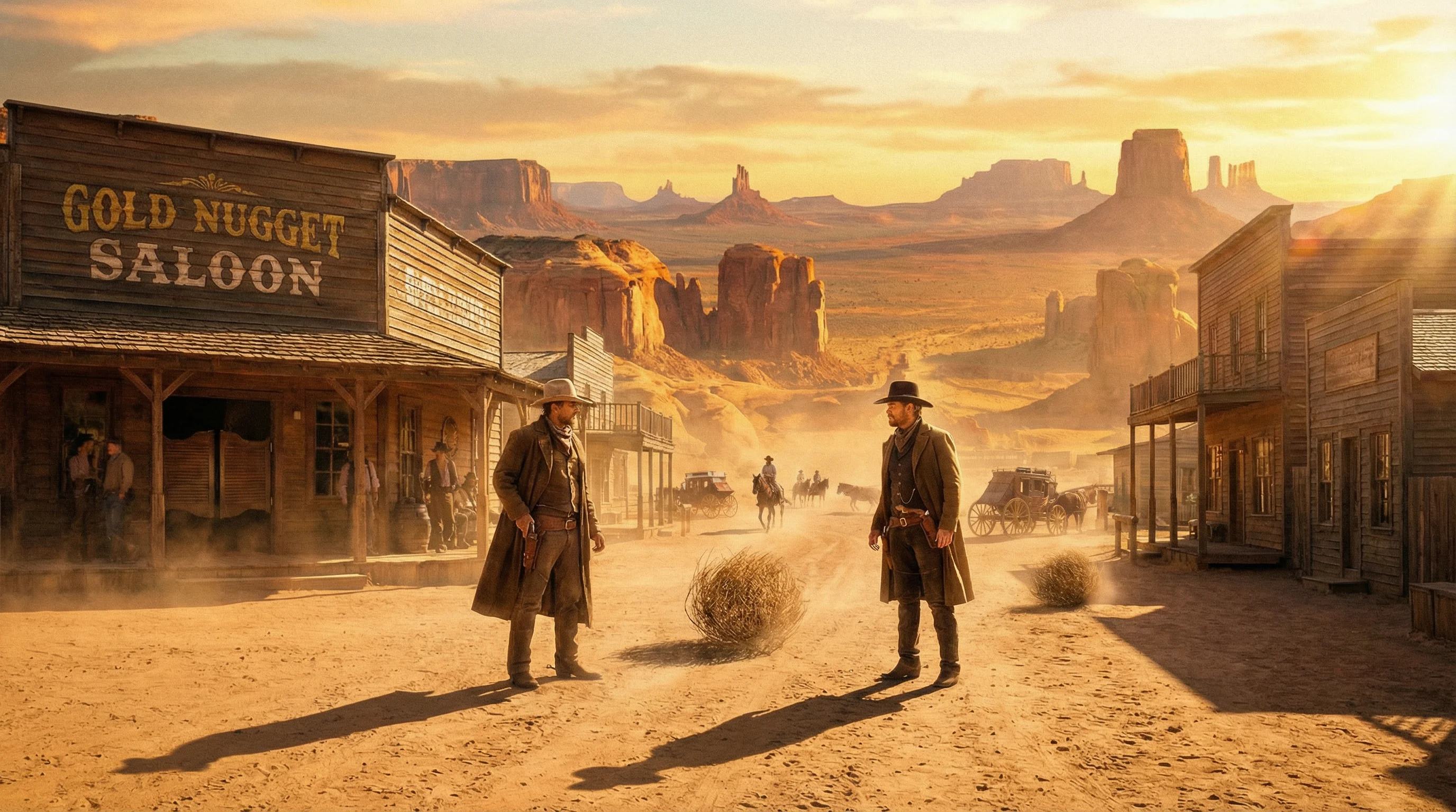 西部牛仔决斗场景 - 德州扑克 竞技