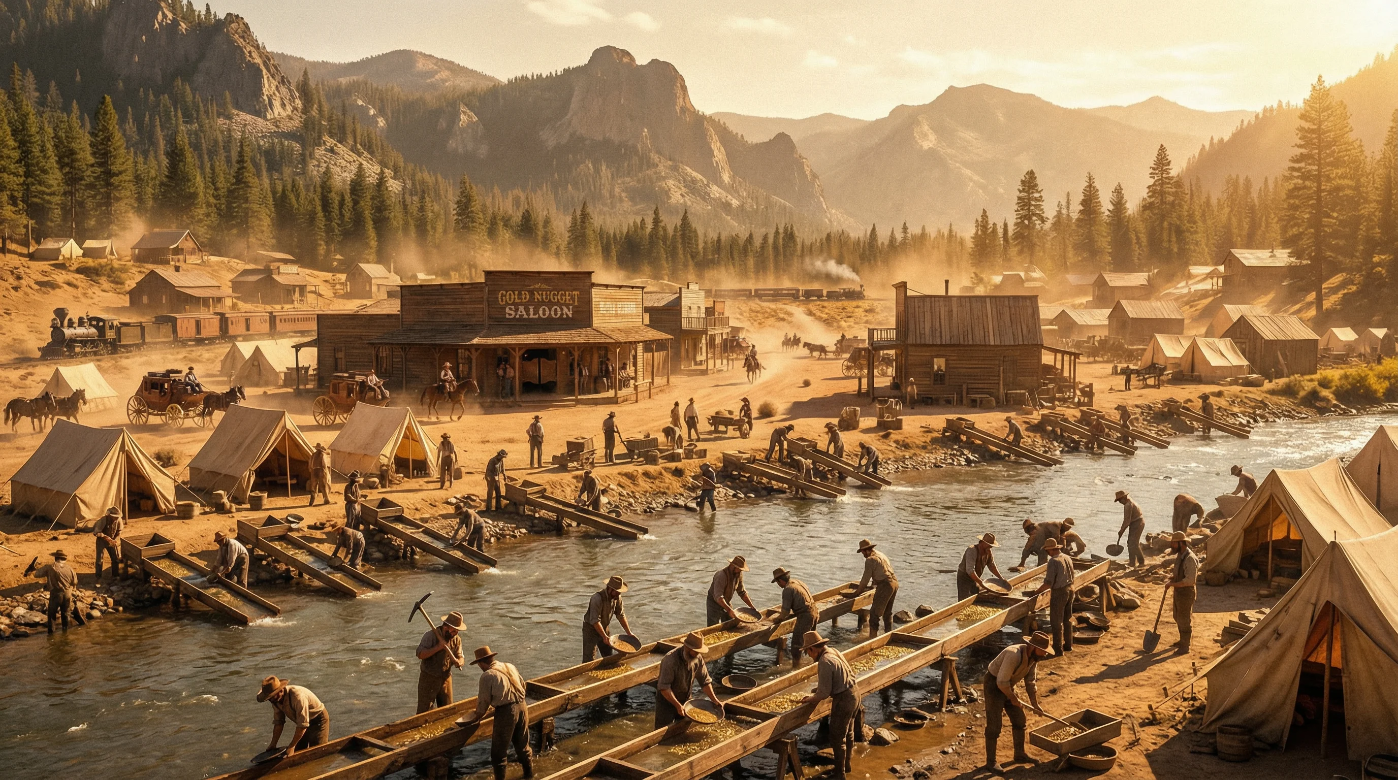 淘金热时代的矿区 - 德州扑克 历史