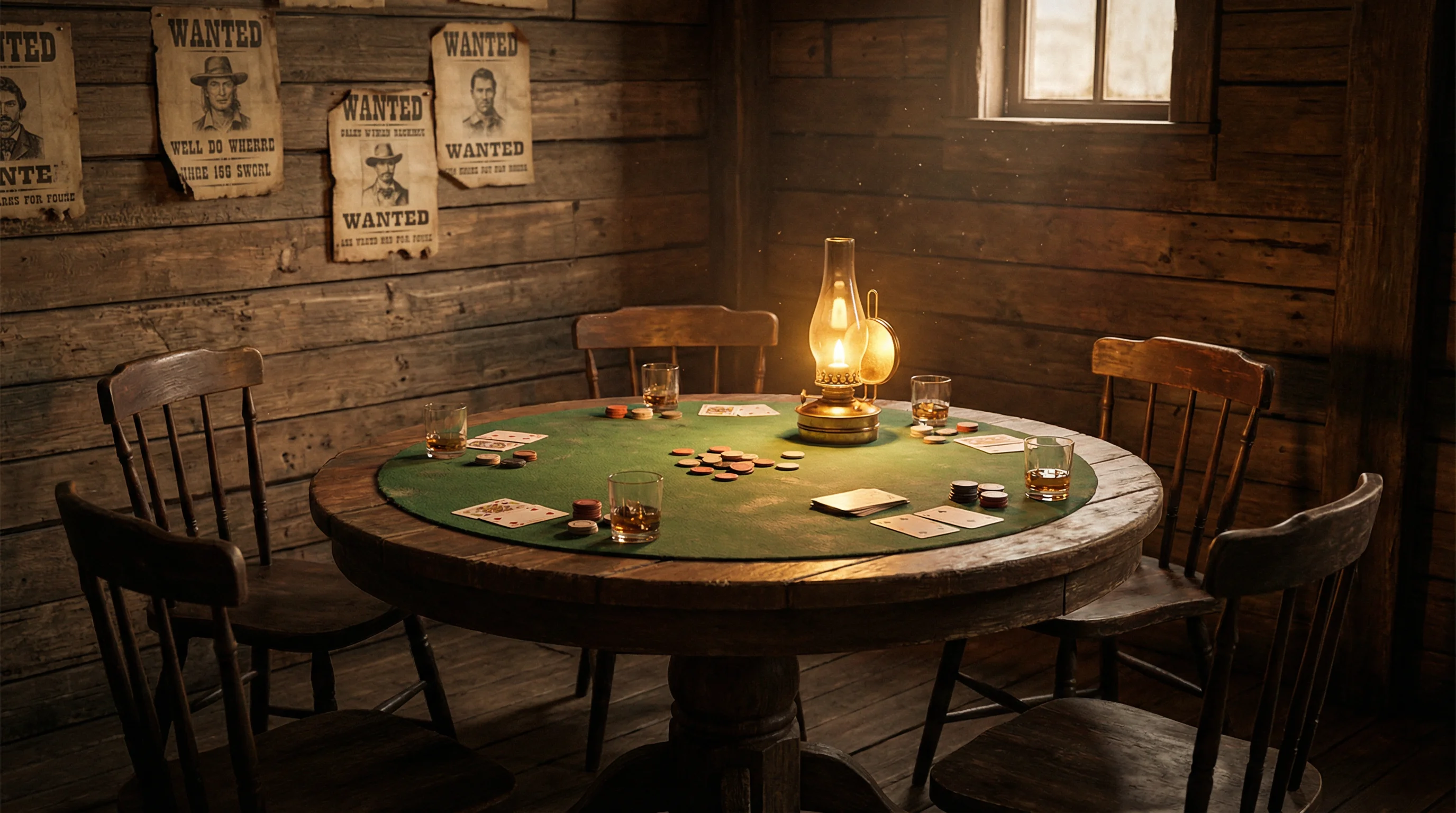 经典西部扑克牌桌 - 德州扑克 对决